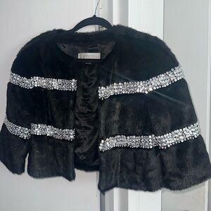 Beautiful faux fur dressy cropped jacket